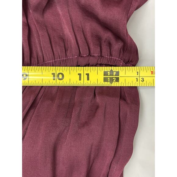 She + Sky Tiered Ruffle Maxi Dress Size M Wine On/Off Shoulder Boho Romantic - Picture 12 of 16
